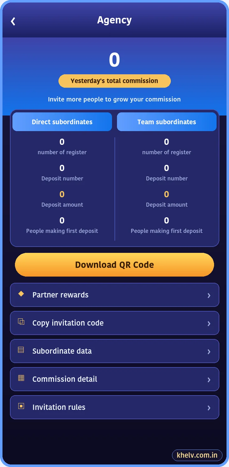 Khelv account menu