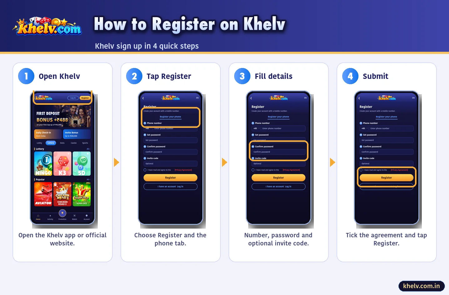 How to register on Khelv – step by step