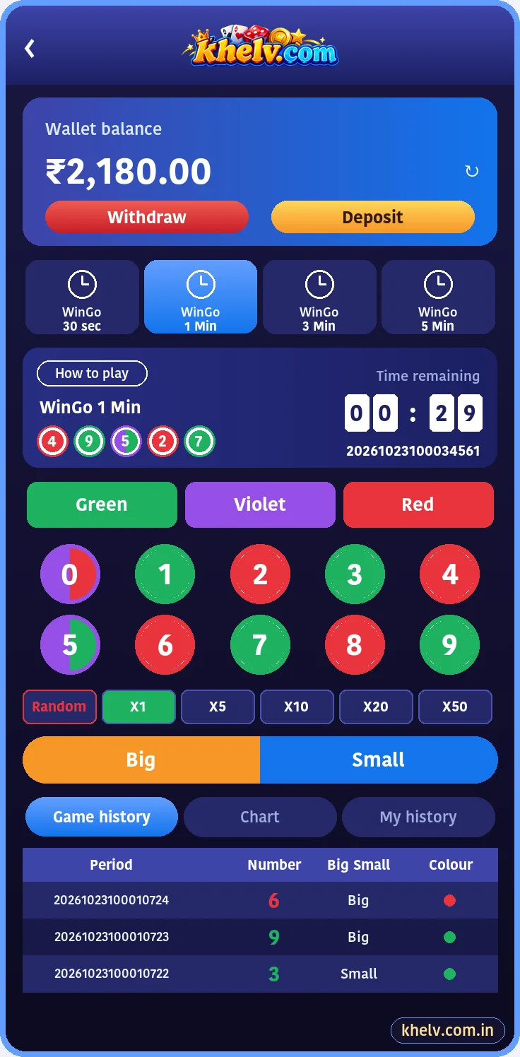 Khelv WinGo screen